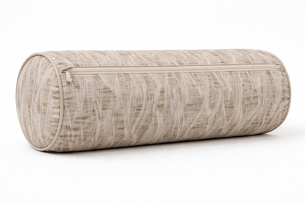 Traversin en faraoti + housse ameublement à glissière Ø18cm