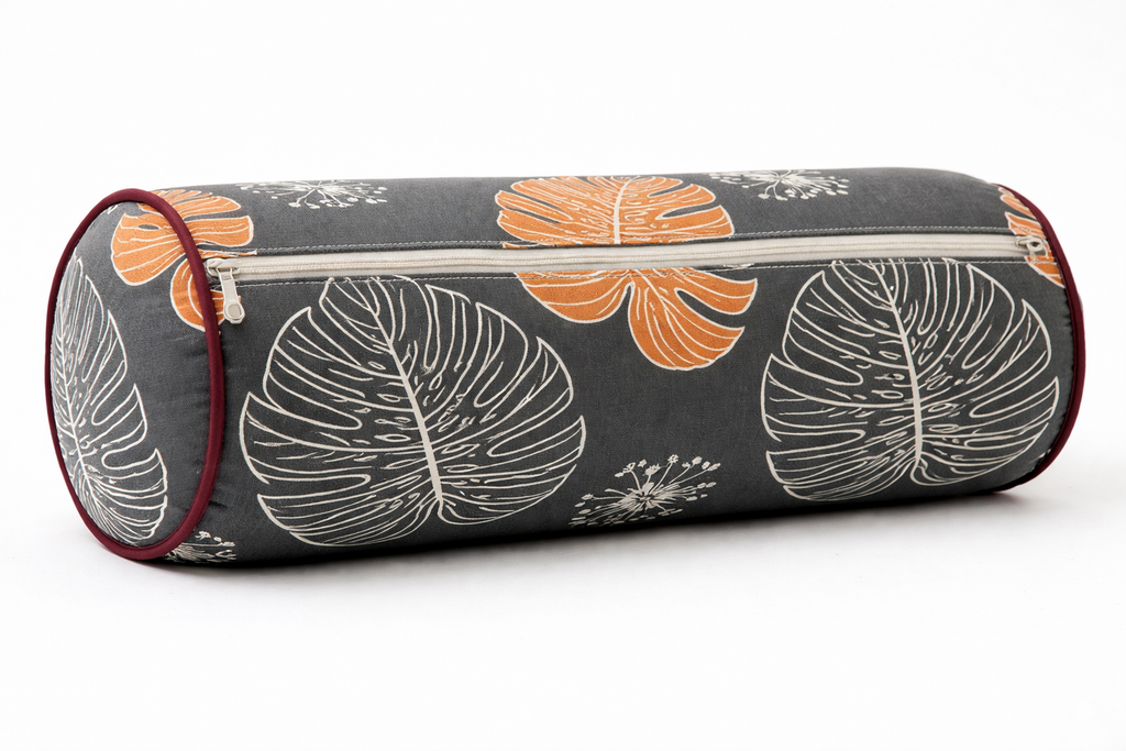 Traversin en faraoti Ø18cm + housse à fermeture à ramage