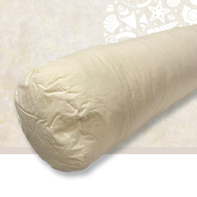 Traversin en faraoti + housse uni à glissière Ø18cm